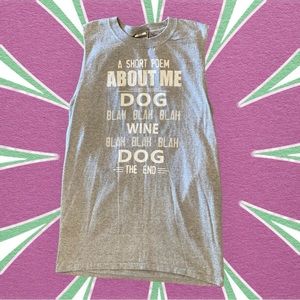 Womens "About Me" Dog poem sleeveless Top size small